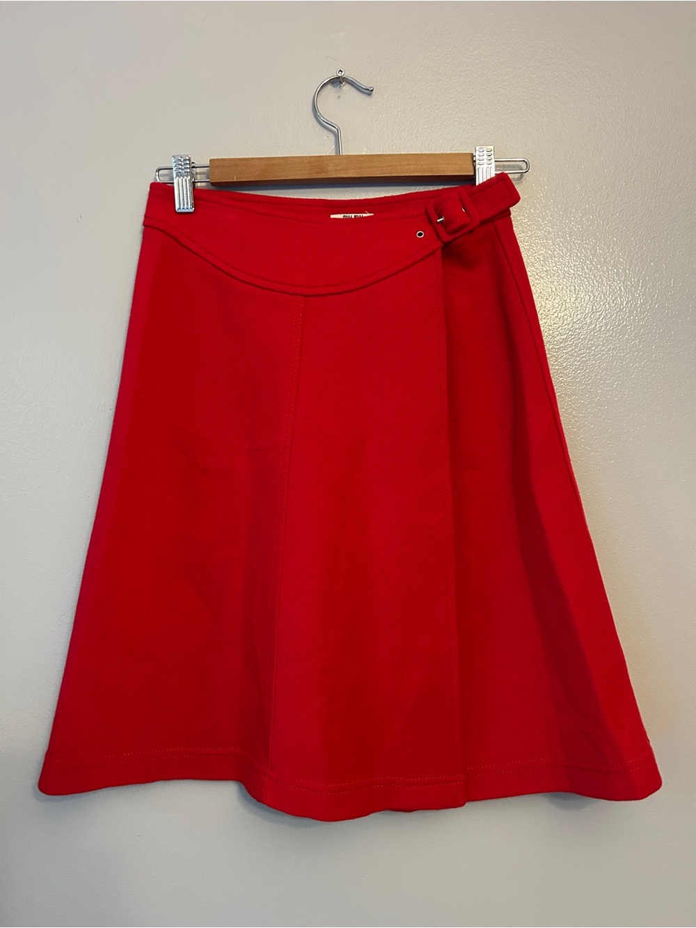 Miu Miu A-Line Wool Wrap Skirt